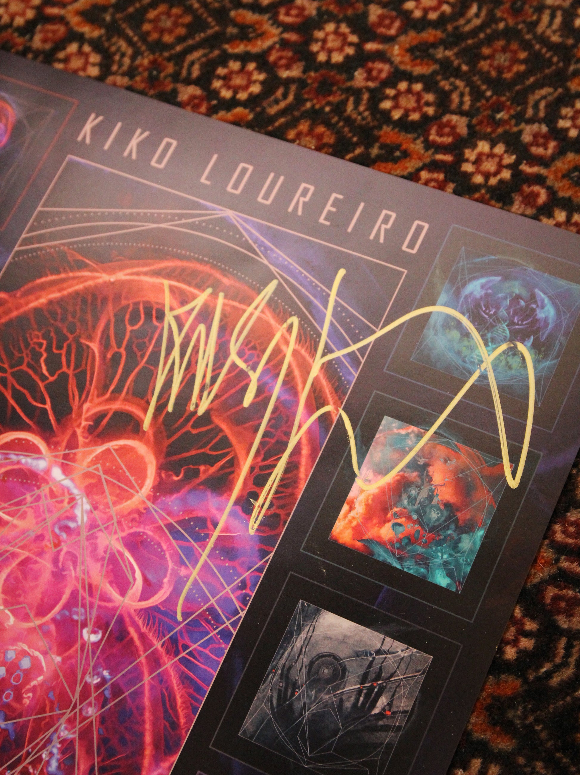 Signed Vinyl and T-shirt bundle Open Source (get a signed poster and a guitar pick for free) - Kiko Loureiro